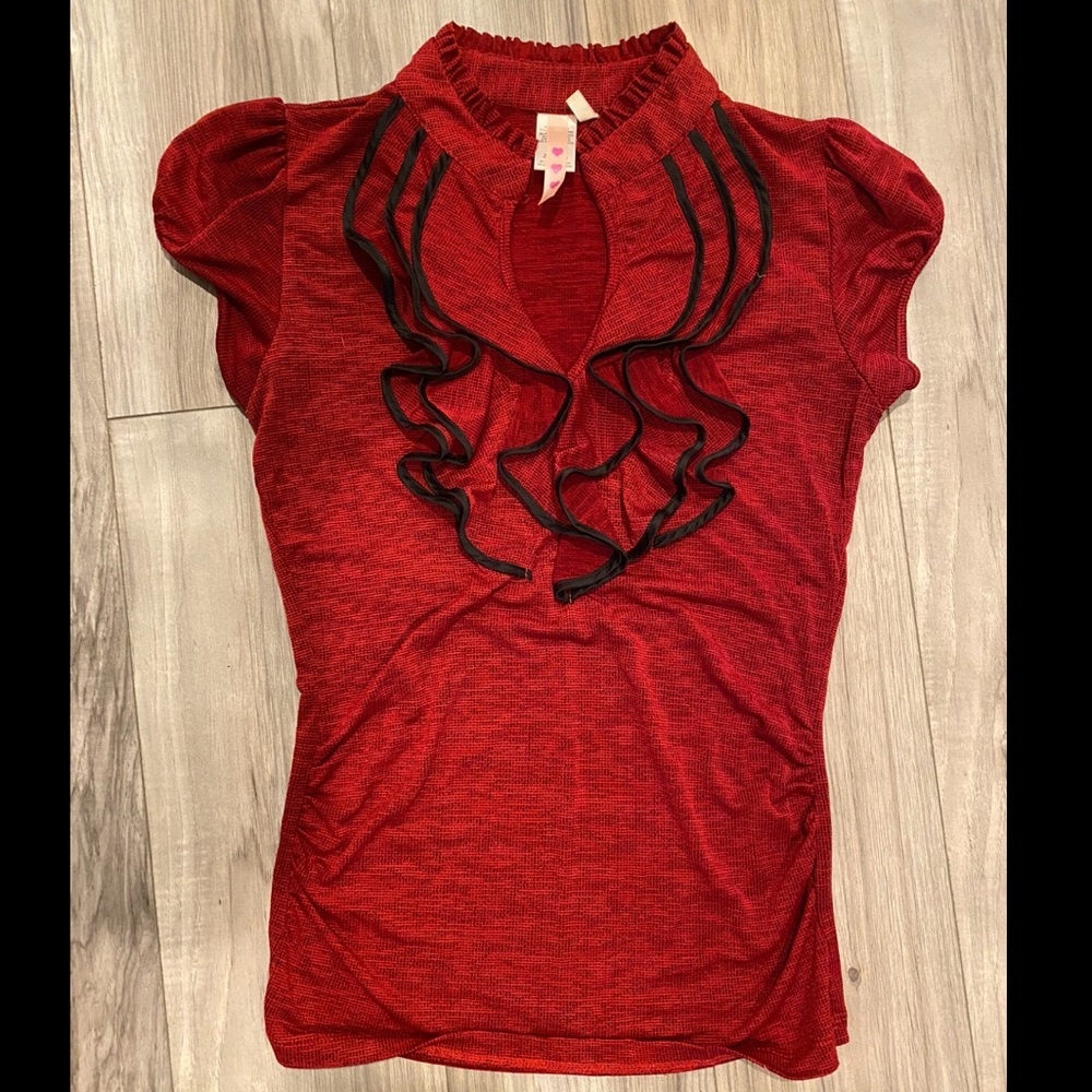 Red Ruffle Shirt